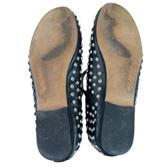 Steve Madden Vinetta Women's Black Rhinestone Studded Mary Jane Ballet Flats 7M - Picture 4 of 8